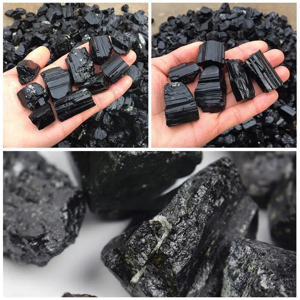 

100g/pack Natural Black Tourmaline Crystal Gemstone Healing Stone Home Collectibles Decor Rock Mineral Rough Supplies Speci