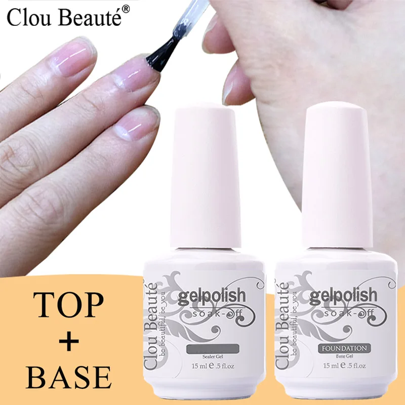 Clou Beaute основа и верхнее покрытие УФ гель лак для ногтей 15 мл Прозрачный
