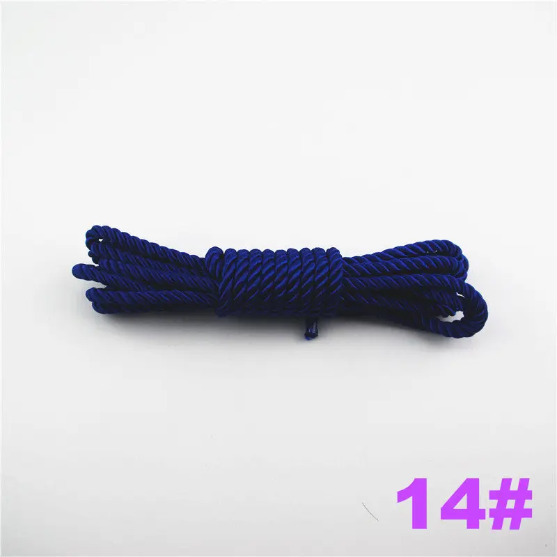 DIY Cord Jewelry findings 5 мм сплошной цвет 3 плетеный шнур нить декоративная скрученная атласная полиэфирная нить 10 м/шт. DS220 - Цвет: 14