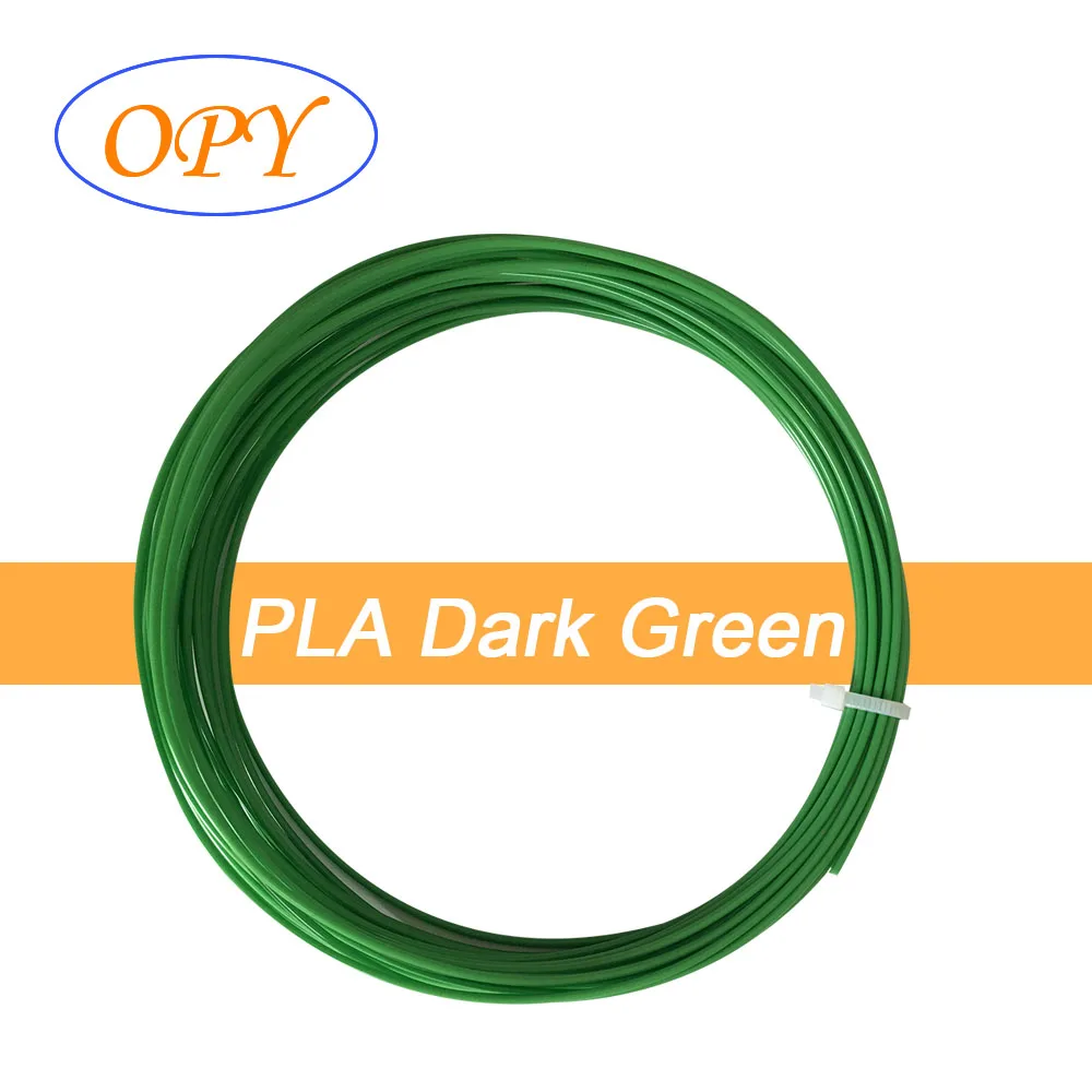 PLA Dark Green 10m 3D печатная ручка материал Блестящий деревянный мрамор шелк золотая нить 10 м 1,75 мм Rohs Fdm впечатляющая масса термопластичная жесткая нить - Цвет: PLA Dark Green 10m
