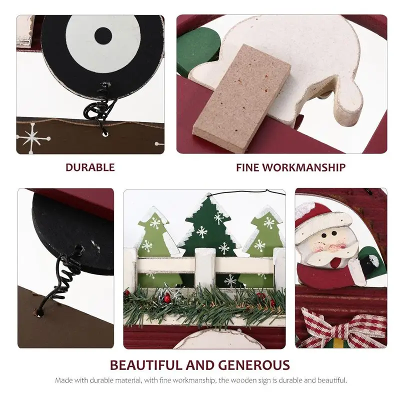 

Merry Christmas Car Shape Hanging Sign Wooden Plaque Garden Decoration