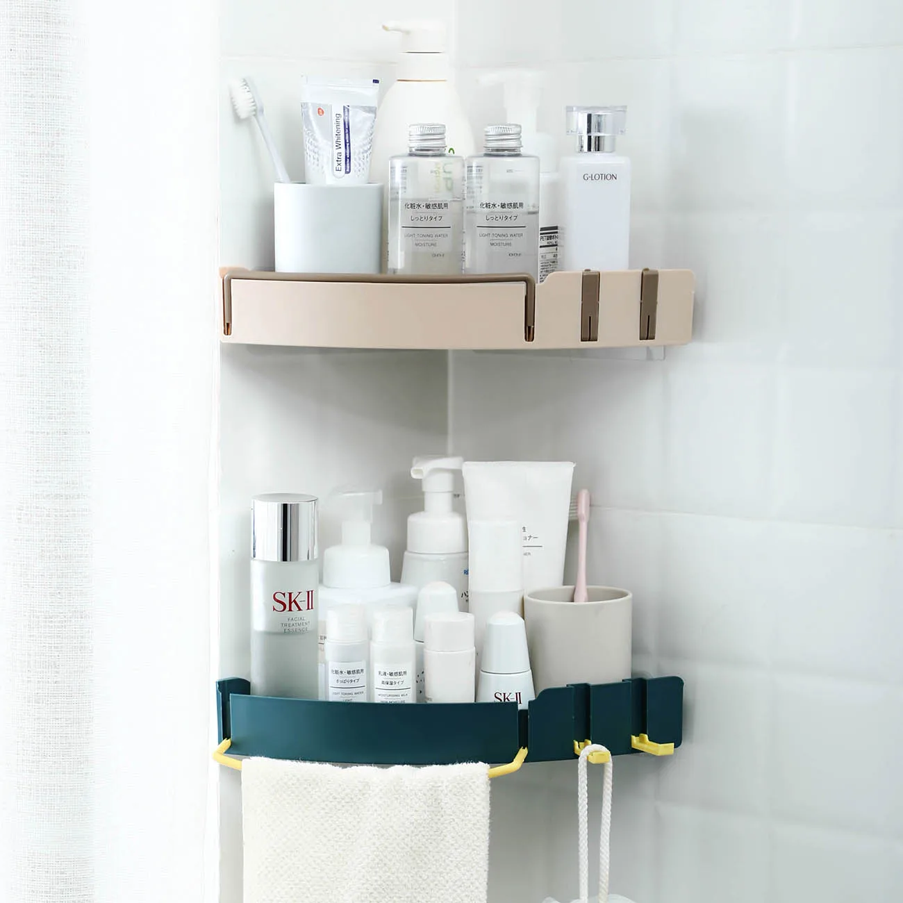 Стеллаж для ванной комнаты пластиковый держатель душа мыла косметики шампуня с