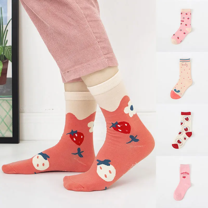 Kawaii творческий японский корейский Стиль женские носки Харадзюку розовое нижнее