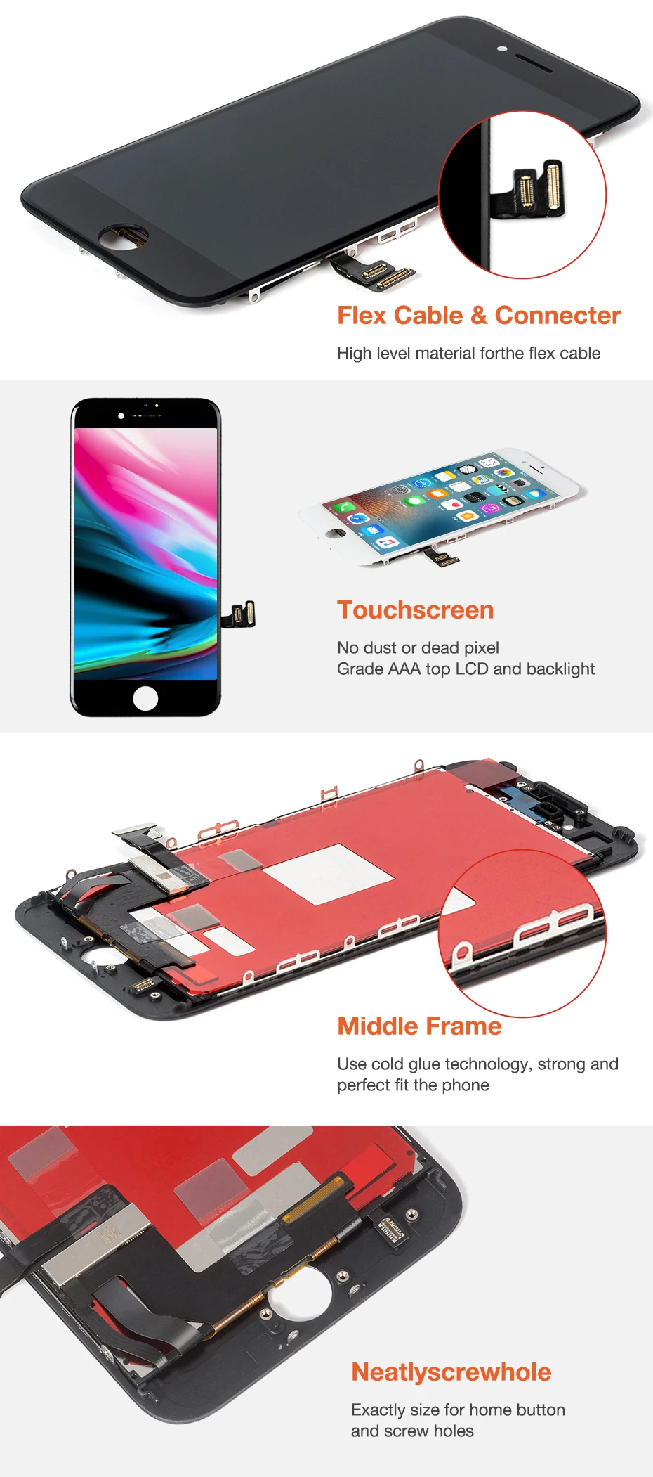 1 шт. 3D Force сенсорный дисплей для Apple iPhone 6S 7 7Plus 8 8 plus ЖК-дисплей Замена Сенсорный экран дигитайзер сборка+ подарки
