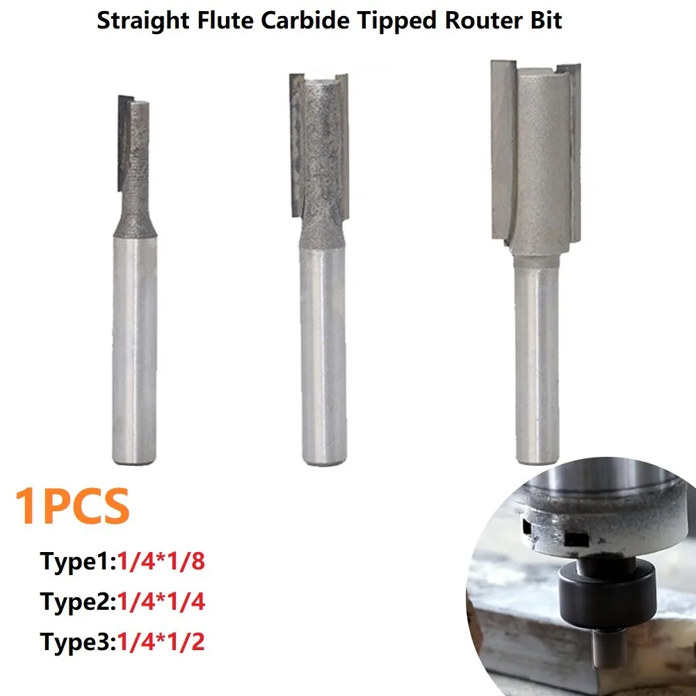 

1PC 1/4Shank 1/2 Shank High Quality Straight/Dado Router Bit Diameter Wood Cutting Tool Router Bit Woodworking Tool Set