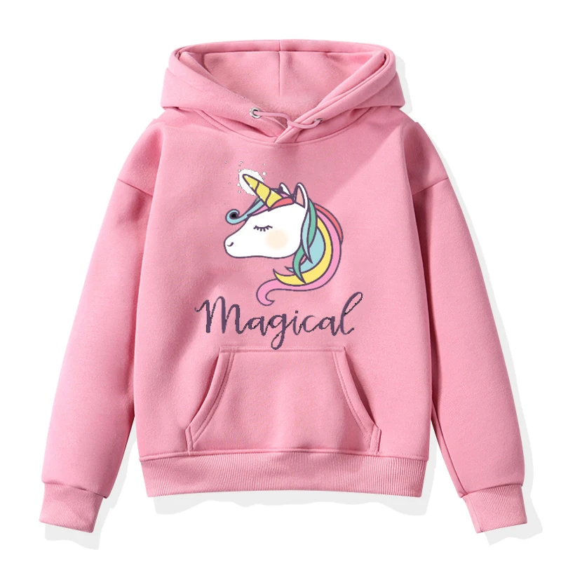 Hoodies 2 Модный свитер с принтом единорога; толстовка для маленьких мальчиков и девочек; повседневные толстовки; детская зимняя теплая одежда с капюшоном и длинными рукавами - Цвет: Hoodies 2