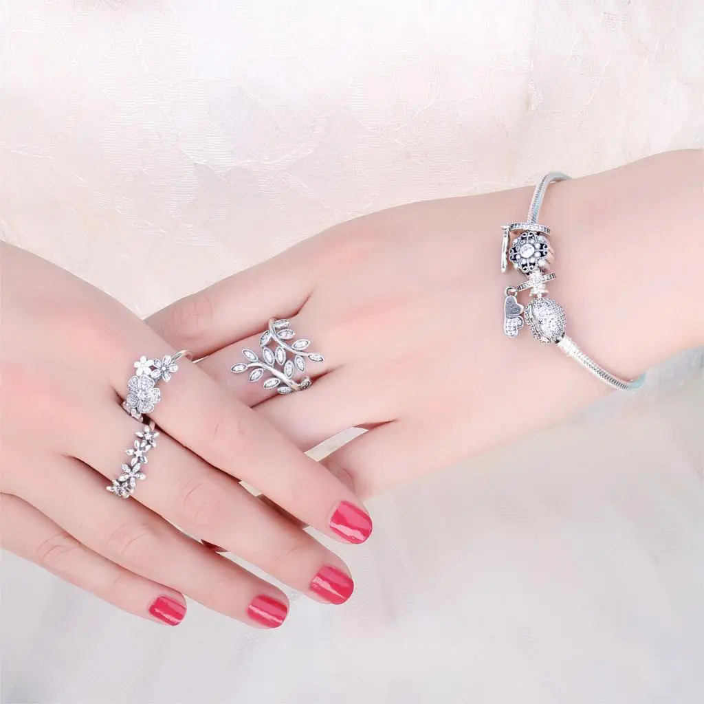 Jewelrypalace восхищение сердце кубического циркония серьги Браслеты с подвесками 925 серебро