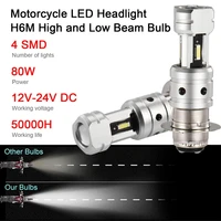80w car led headlight kit fog lamp h6m high and low beam bulb 6000k white light 12 24v 4000lm motorcycle lights accessories