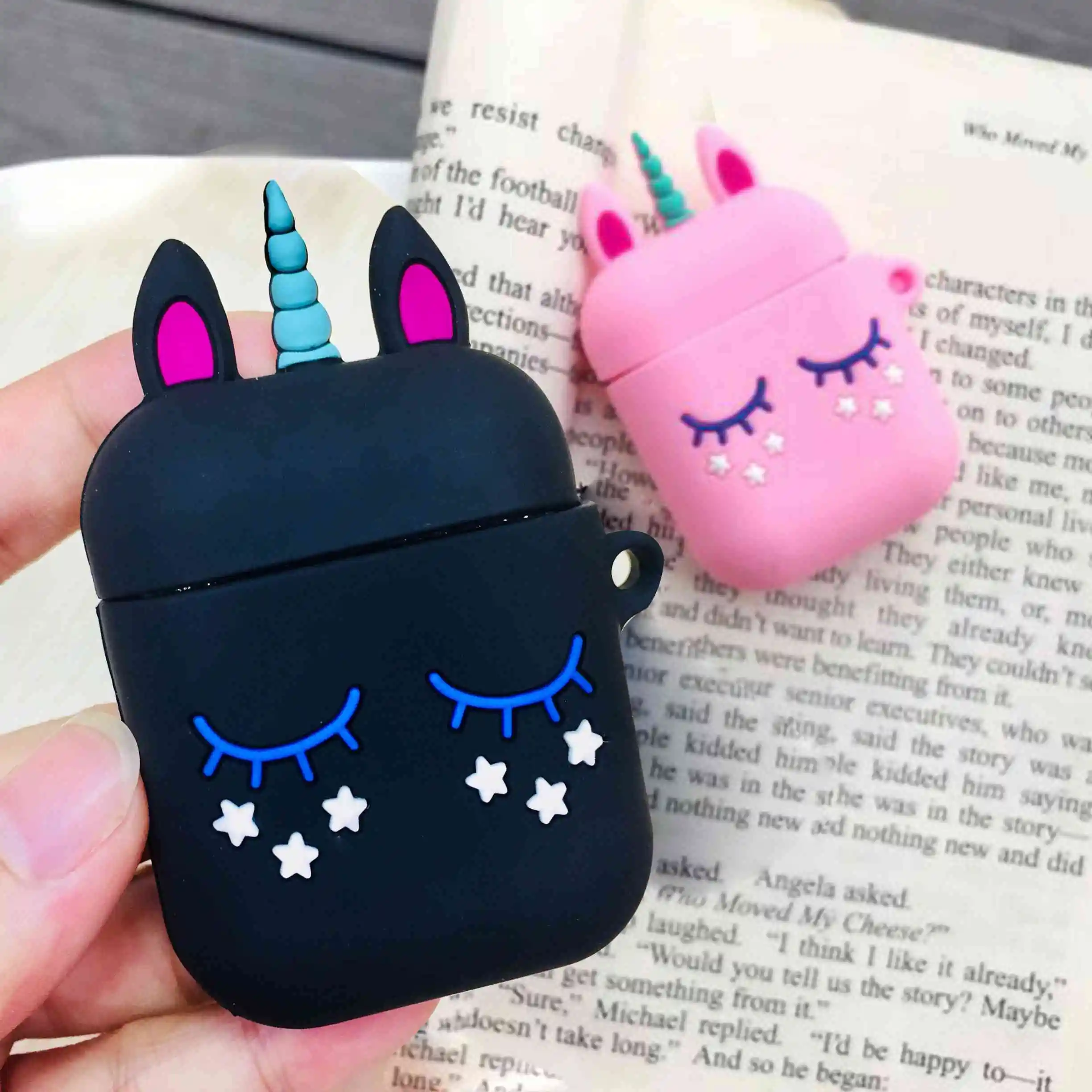 Силиконовый чехол для airpods 2 airpods, чехол с милым единорогом, розовый мультяшный защитный чехол, беспроводной чехол для наушников air pods 2, чехол