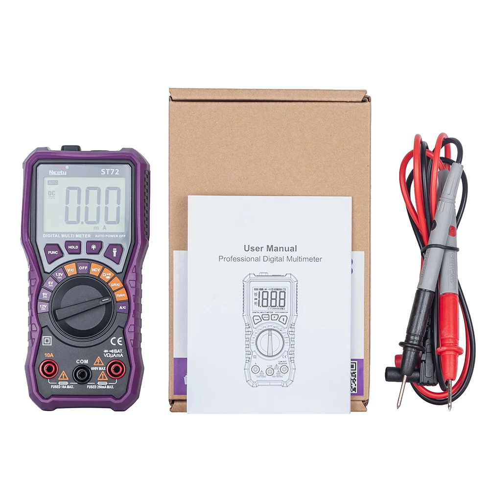 Цифровой мультиметр Nicety ST72 портативный автомобильный тестер с ЖК дисплеем и