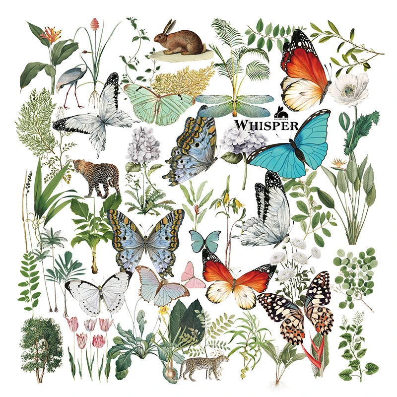 KLJUYP в ретростиле с изображением бабочки для тропические растения вощеная бумага