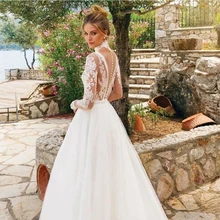 Elegante simples até o chão renda vestido de noite encalhado a linha sem costas chiffon vestido de festa branco puro vestido de baile (1)