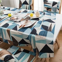 christmas wedding home tablecloth nordic blue printed geometrical table cloth table mat