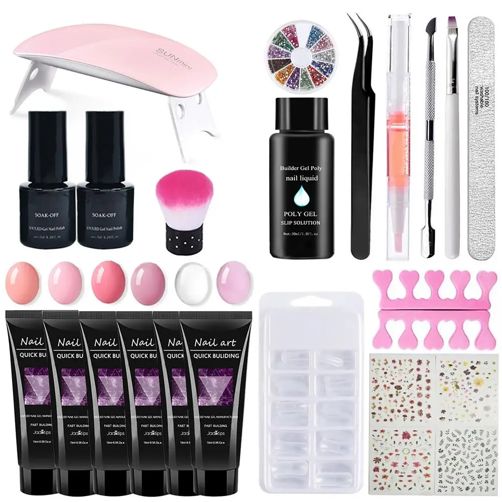 

Набор гель для ногтей УФ-лампа набор для наращивания ногтей стартовый набор для наращивания ногтей держатель без бумаги быстрая фототерапи...