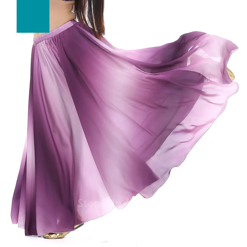 4 цвета Элегантные градиентные юбки для танца живота костюмы фламенко женские