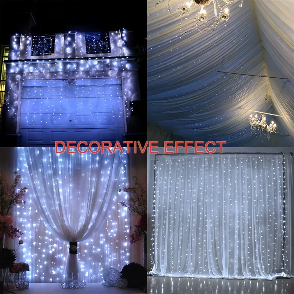 3*3m High Brightness 300 LEDs Lights LED String Curtain Light Flashing Lane Christmas Decoration Home Garden Festival | Освещение
