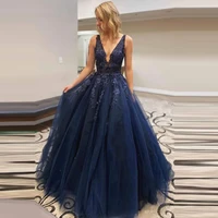 vinca sunny sleeveless navy blue long prom dresses vestidos de festa a line sexy lace bodice evening dress party gown %d0%bf%d0%bb%d0%b0%d1%82%d1%8c%d1%8f