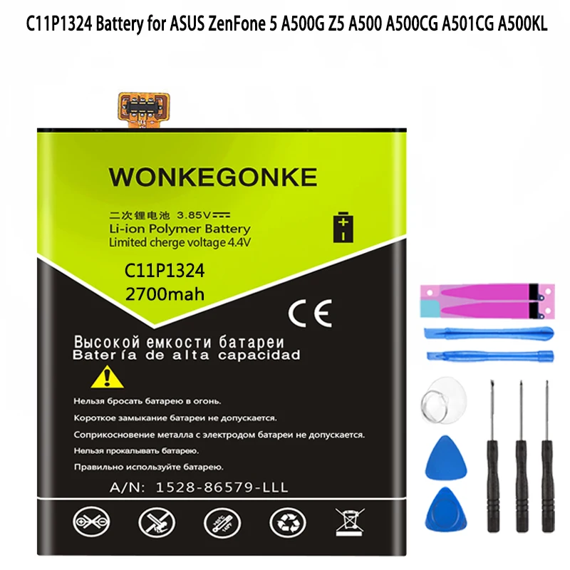 Аккумулятор WONKEGONKE C11P1324 для ASUS ZenFone 5 A500G Z5 A500 A500CG A501CG A500KL|Аккумуляторы мобильных