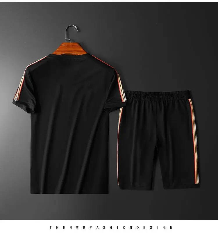 

Summer Men's Sports Korean Style Fashion Trendy T-shirt Shorts Two-Piece Suit