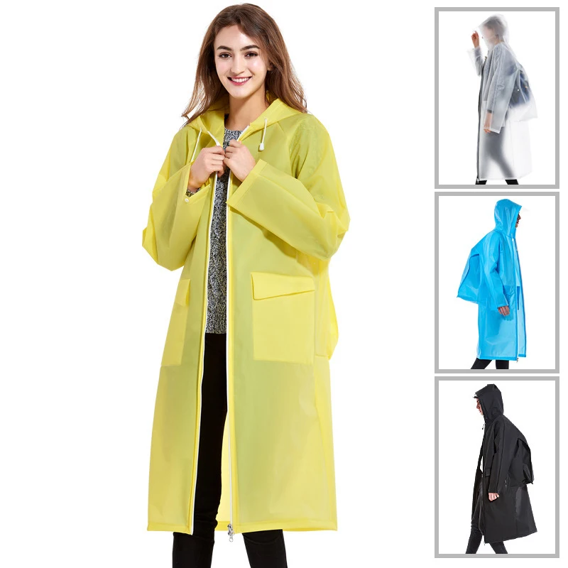Длинный дождевик из эва с отделением для рюкзака женщин и мужчин пончо на молнии