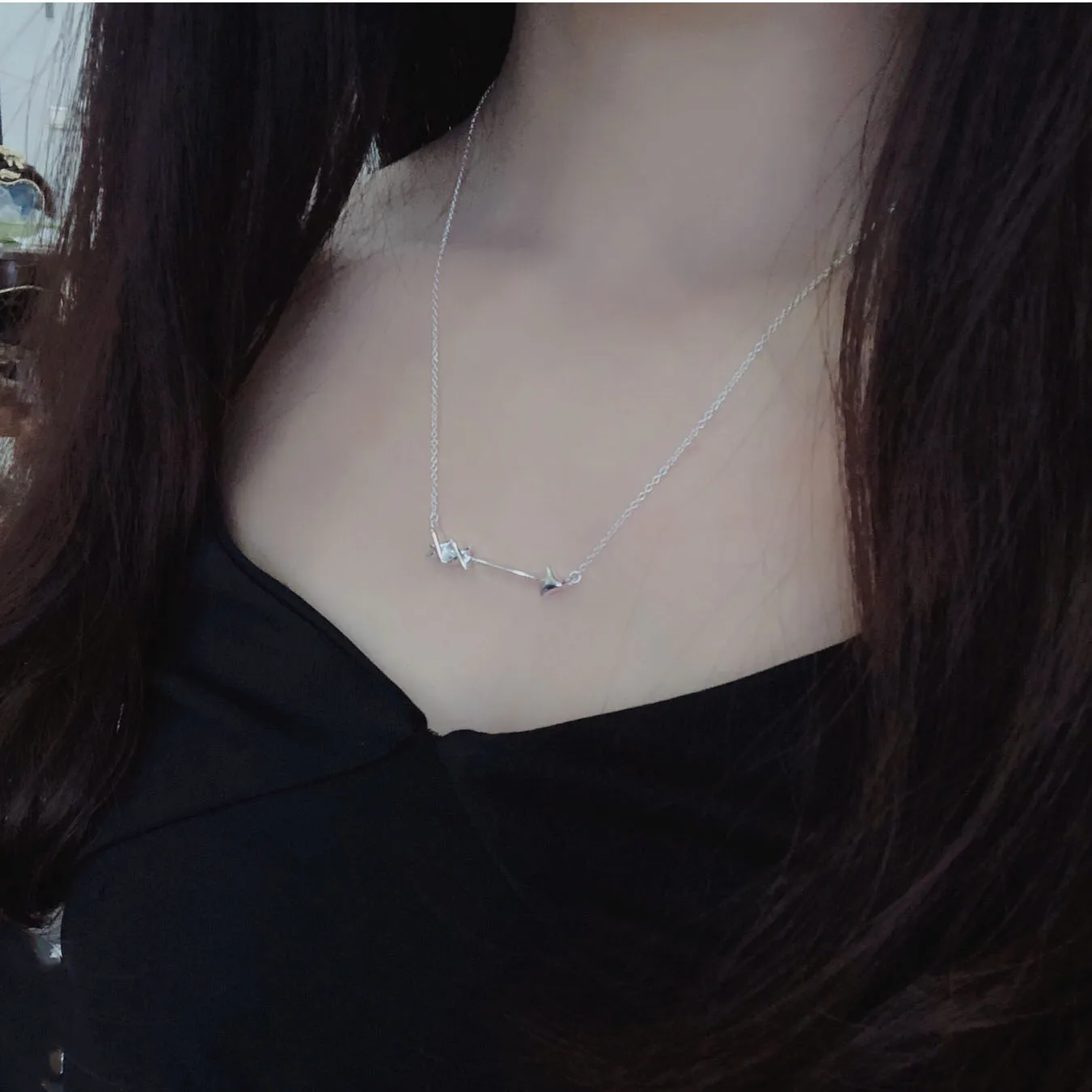 

2021 luxury brand TIF ladies summer classic silver bow and arrow necklace finger jewelry couple holiday anniversary gift