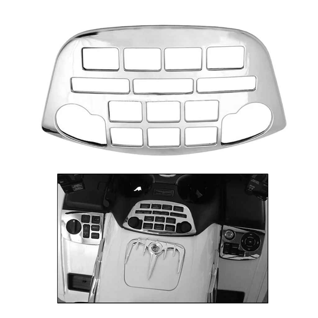 

ABS Chrome CD Radio Accent Panel Fairing For Goldwing GL1800 2001-2011 HOT