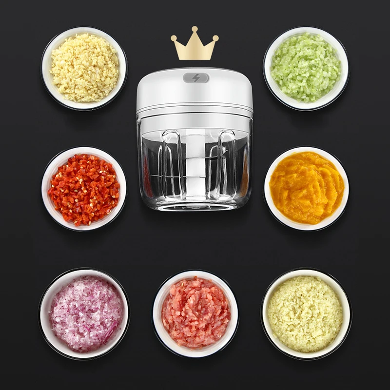 

100/250ml Electric Garlic Vegetable Chili Meat Garlic Chopper Press Masher Garlic Press USB Masher Machine Kitchen Gadgets