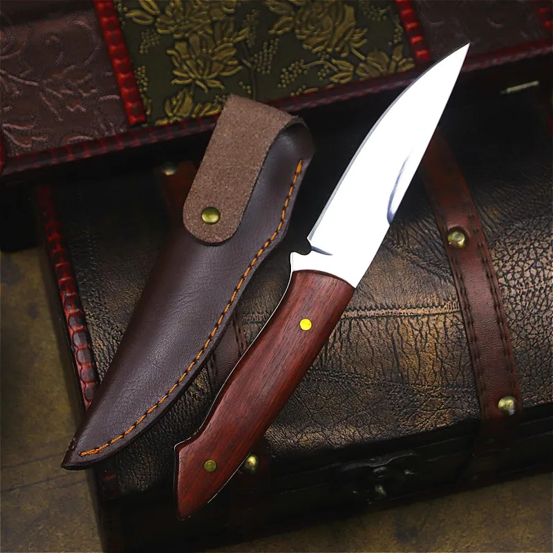 DEHONG немецкий D2 стальной тактический прямой нож Грушевый цветок деревянный