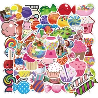 50pcs colorful candy stickers gift toy for girl kawaii cute lollipop donut decal sticker to laptop stationery ps4 bike guitar