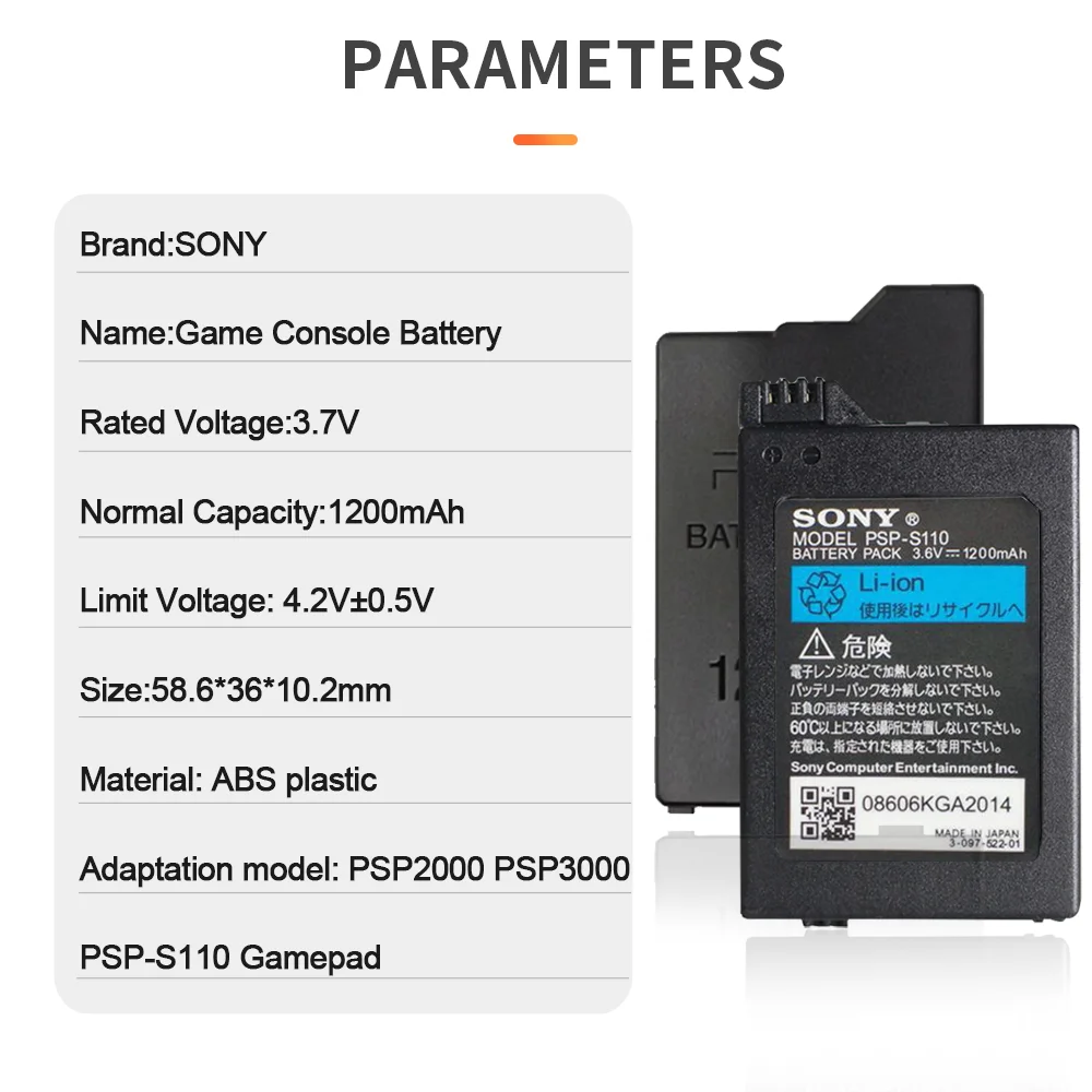 SONY 3 6 V 1200mAh Li-Ion Сменный аккумулятор для PSP2000 PSP3000 PSP 2000 3000 PSP-S110 PlayStation Портативный