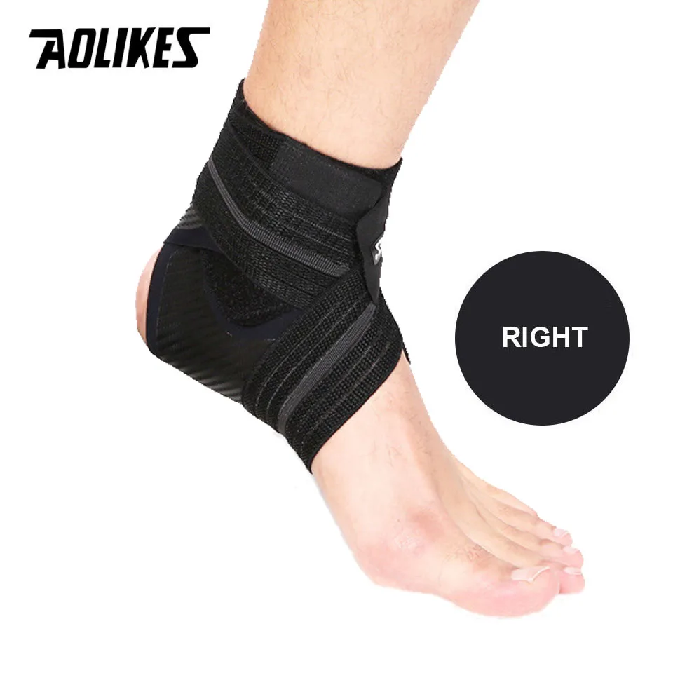 B--Right Foot AOLIKES 1 шт. ремешок для поддержки лодыжки Баскетбол Футбол профессиональный Регулируемый лодыжки рукав защита лодыжки бандаж Спортивная безопасность - Цвет: B--Right Foot