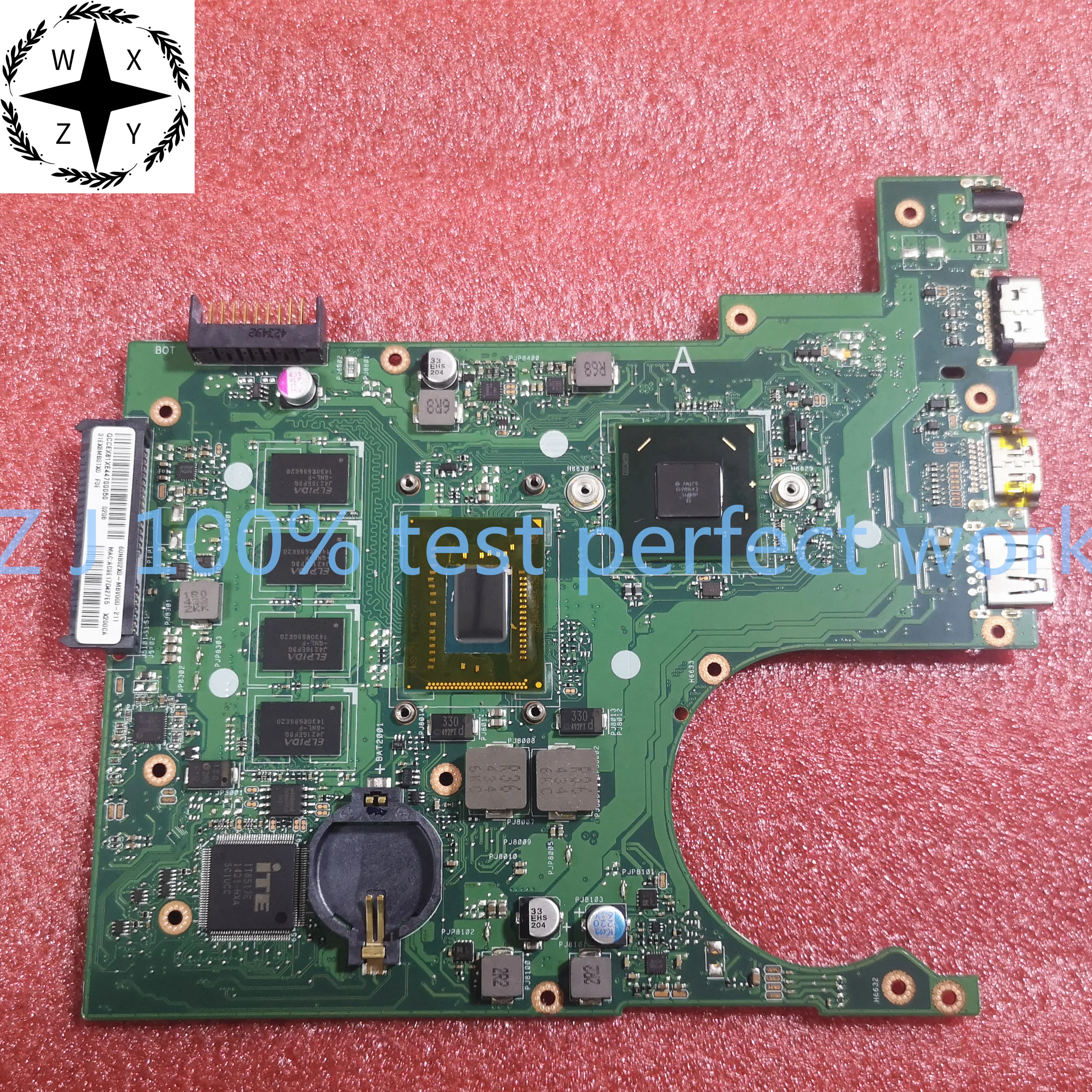 Материнская плата для ноутбука ASUS X200CA REV: 2 1 материнская с 4 Гб ОЗУ процессор 1007U 100%