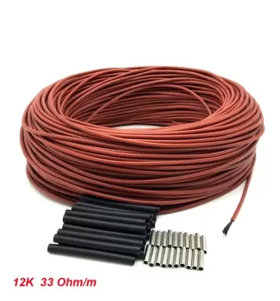 Нагревательный кабель из силиконового каучука и углеродного волокна 100 м 12k 33 Ом 5
