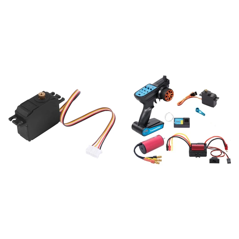 

1Set Brushless Motor ESC Receiver Remote Controller Servo Set For Wltoys A959 & 1X Five Wire 25G Metal Gear Servo