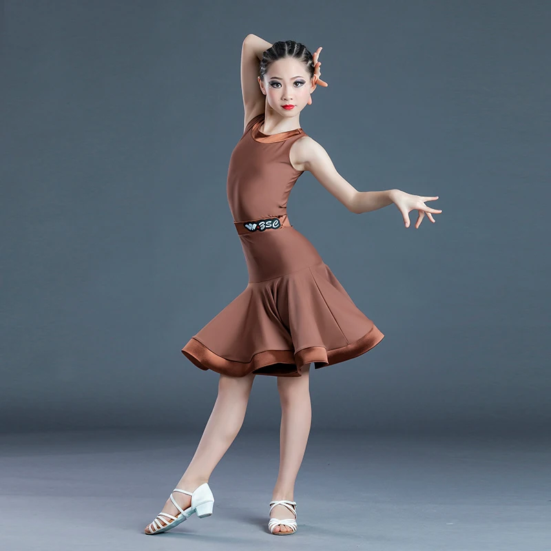 

Костюмы для латиноамериканских танцев для девочек, комплект из двух предметов с юбкой и платьем для Бальных соревнований, одежда для латино...