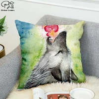 funny animal wolf 3d printed pillow case polyester decorative pillowcases throw pillow cover double sided printing style 2