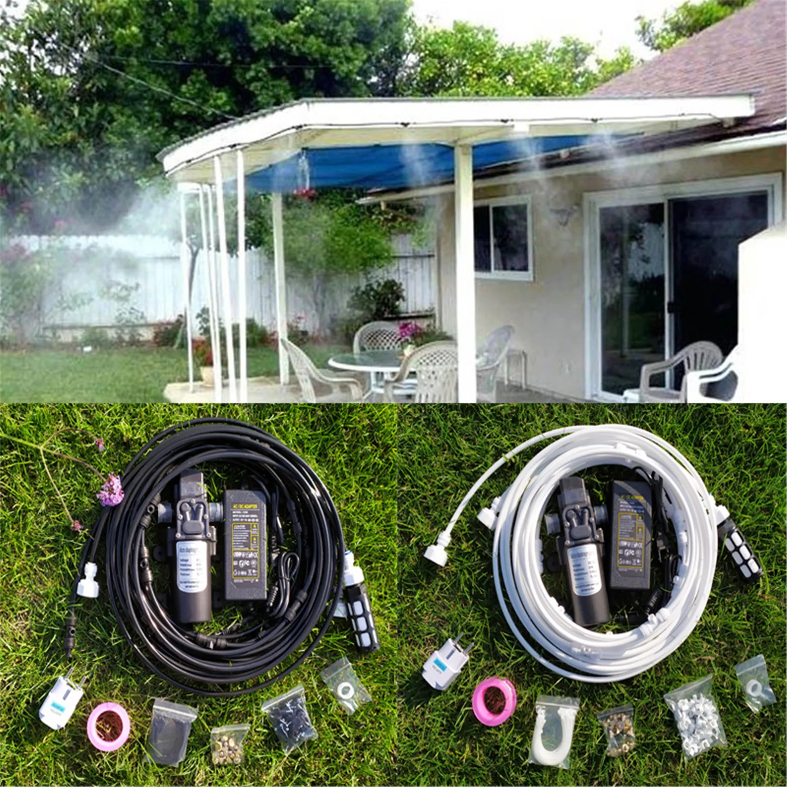 

Garden Outdoor Misting Cooling System Kit for Greenhouse Garden Patio Waterring Irrigation Mister Line 6M-18M System Caliber