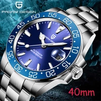 pagani design 2021 digital bezel 40mm stainless steel blue business automatic mechanical night light watch reloj hombre