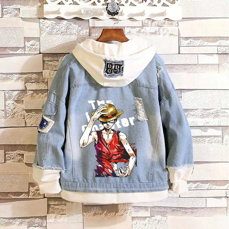 DIOCOS аниме одна деталь Луффи туз Trafalgar Law Косплей толстовки костюмы джинсовая куртка уличная Мужская и Женская Весенняя куртка - Цвет: E
