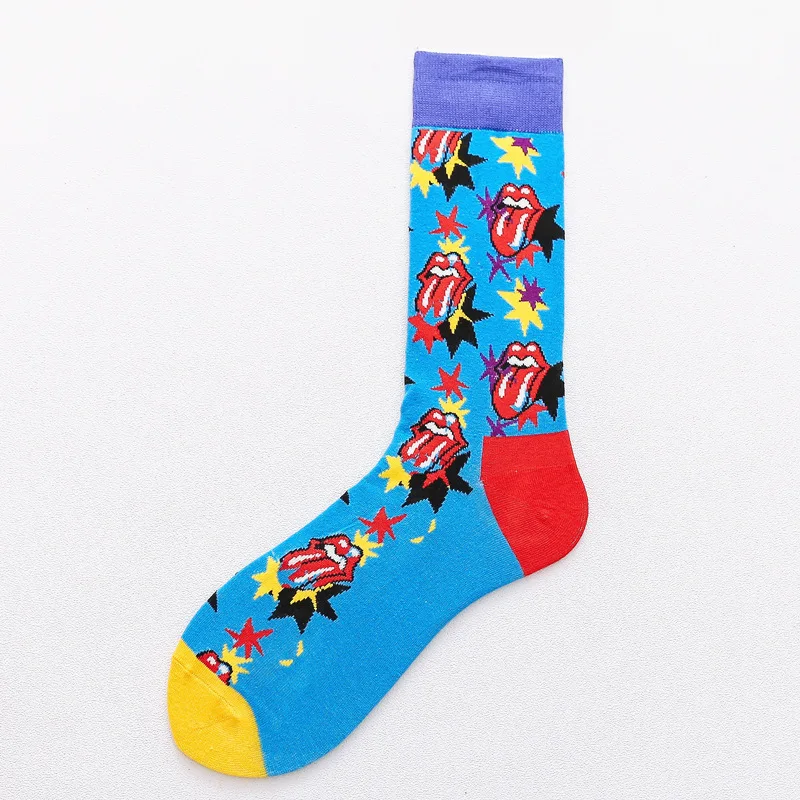 Cotton Socks Women Funny Print Animal happy socks women Kawaii Cute Casual Happy Fashion High Ankle For Men | Женская одежда