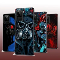 for samsung s22 s21 s20 fe ultra pro lite s10 5g s10e s9 s8 s7 plus cool gas mask smiley shockproof soft black phone case