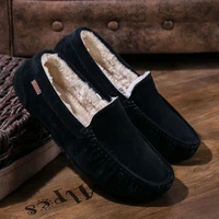 winter warm casual shoes men loafers with fur luxury brand 2020suede leather mens driving shoes italian designer man moccasins