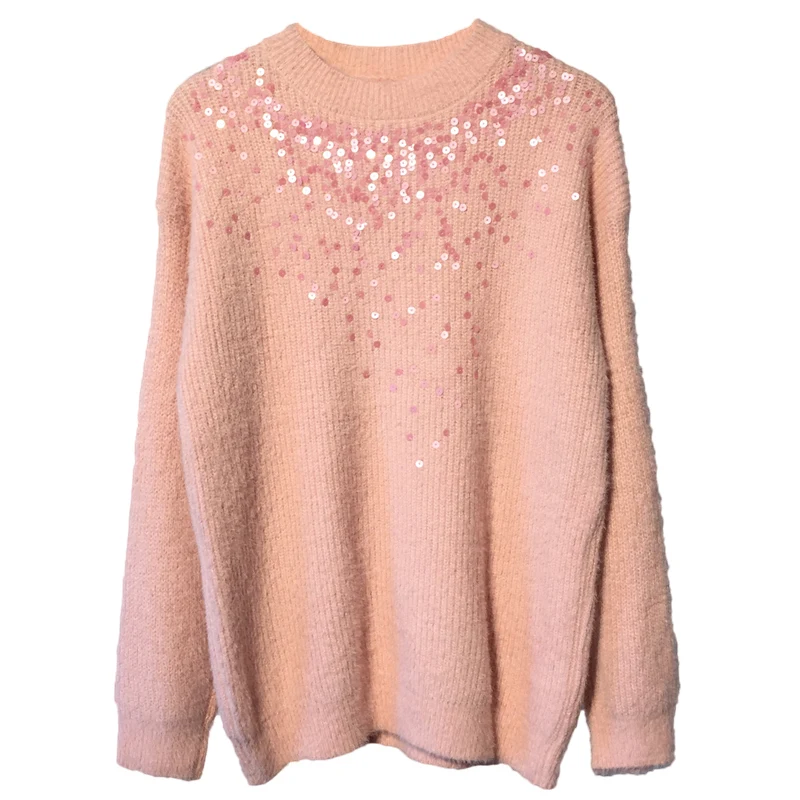 Neploe Sequin толстый свитер женский вязаный пуловер корейский топ зимний джемпер женский длинный рукав o-образный Вырез Свободный Pull Femme 54875