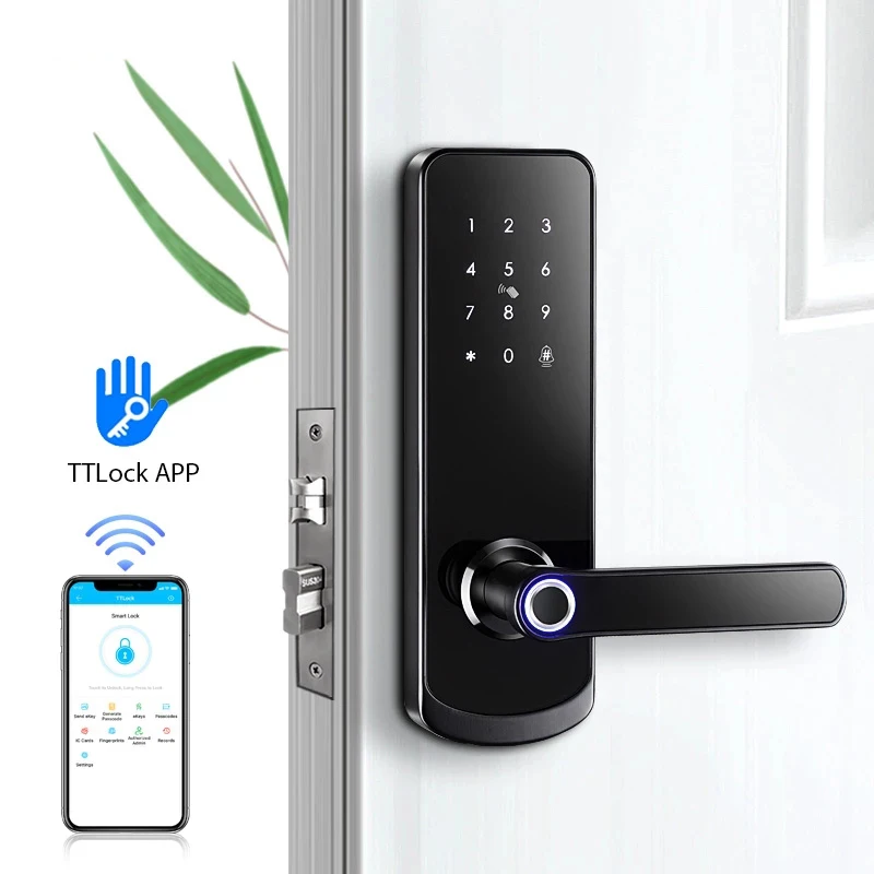 

Electronic Door Lock Bluetooth Fingerprint Lock with Smart Touch Screen Digital Safe Code Keypad Deadbolt Lock For Home Hotel