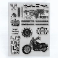 2021 new travel motorcycle road banner runner sign wrench transparent silicone seal diy puzzle handbook card painting ink seal