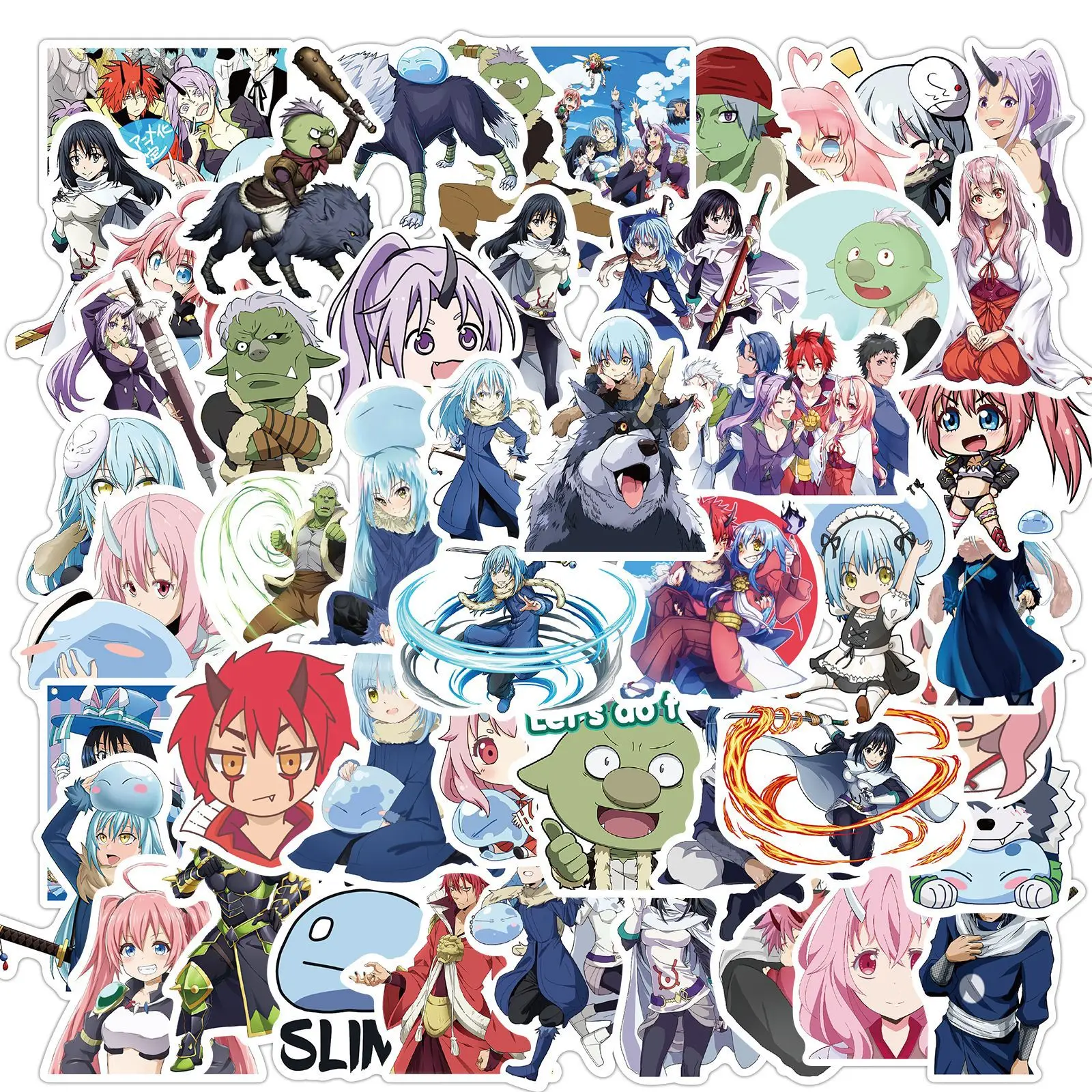 

10/50Pcs Japanese Anime That Time I Got Reincarnated As A Slime Stickers for Refrigerator Suitcase Scooter Diary Manual Stickers
