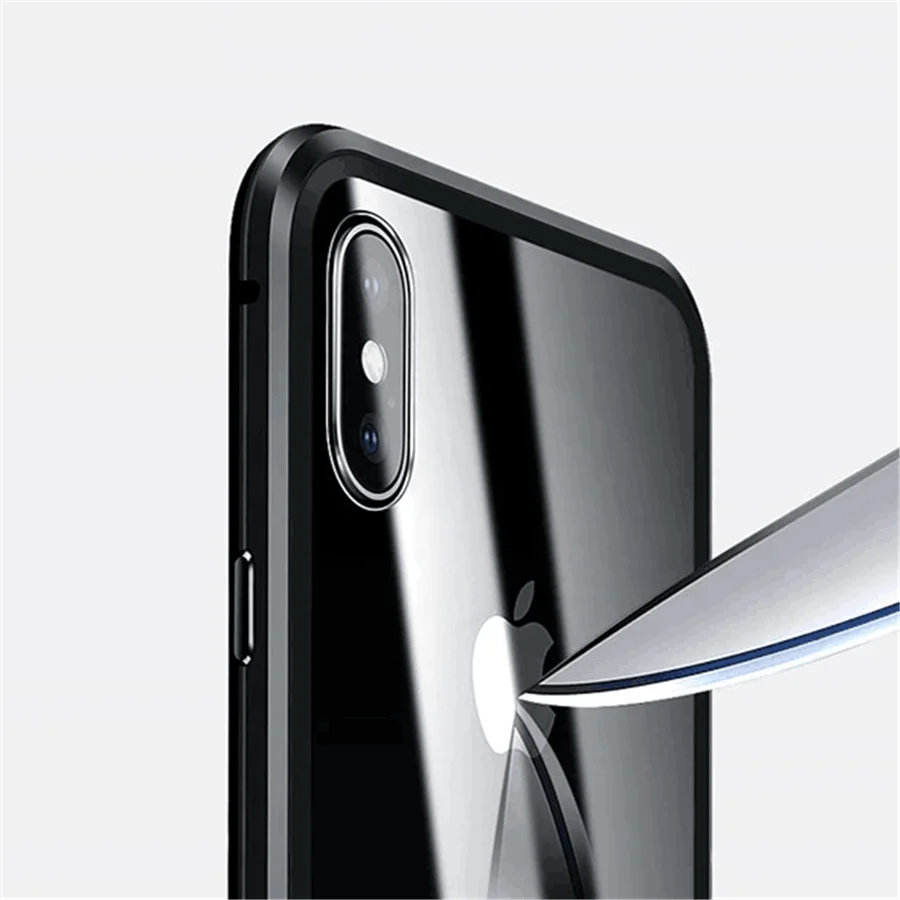 Чехол из закаленного стекла 9H для Iphone 11 Pro Xs Max 7 8 Plus X XR магнитный двухсторонний