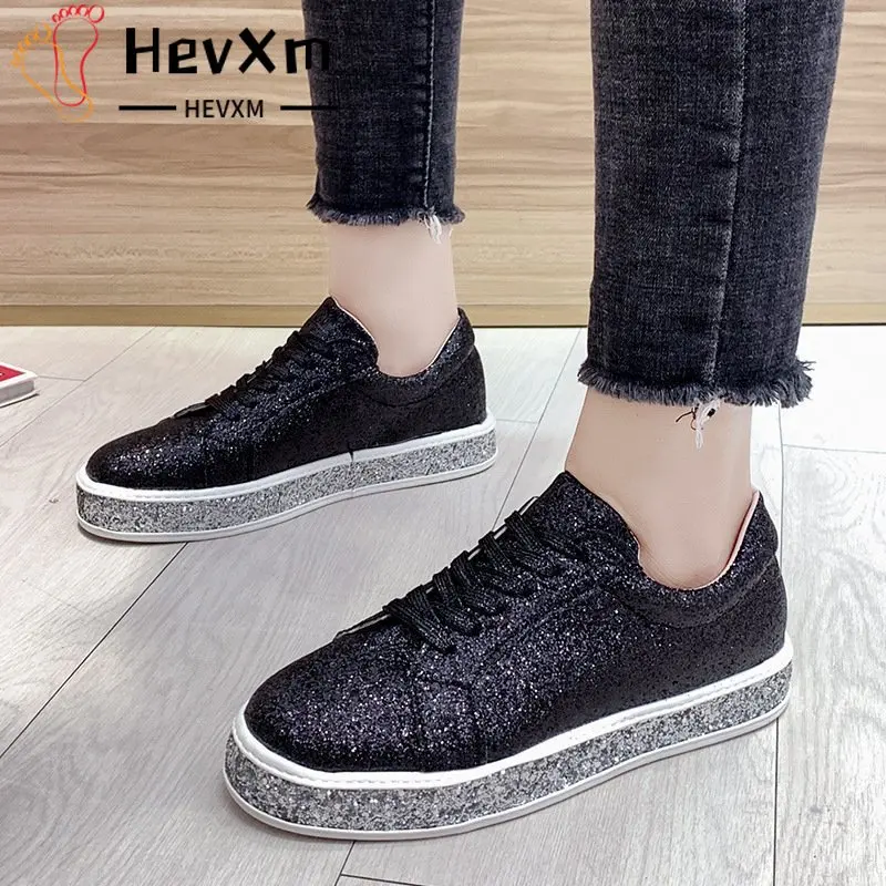 

Women's Casual Sports Shoes 2021 Spring Latest Women's Outdoor Sports Shoes Running Shoes Flat Rhinestone Lace-up Casual Shoes