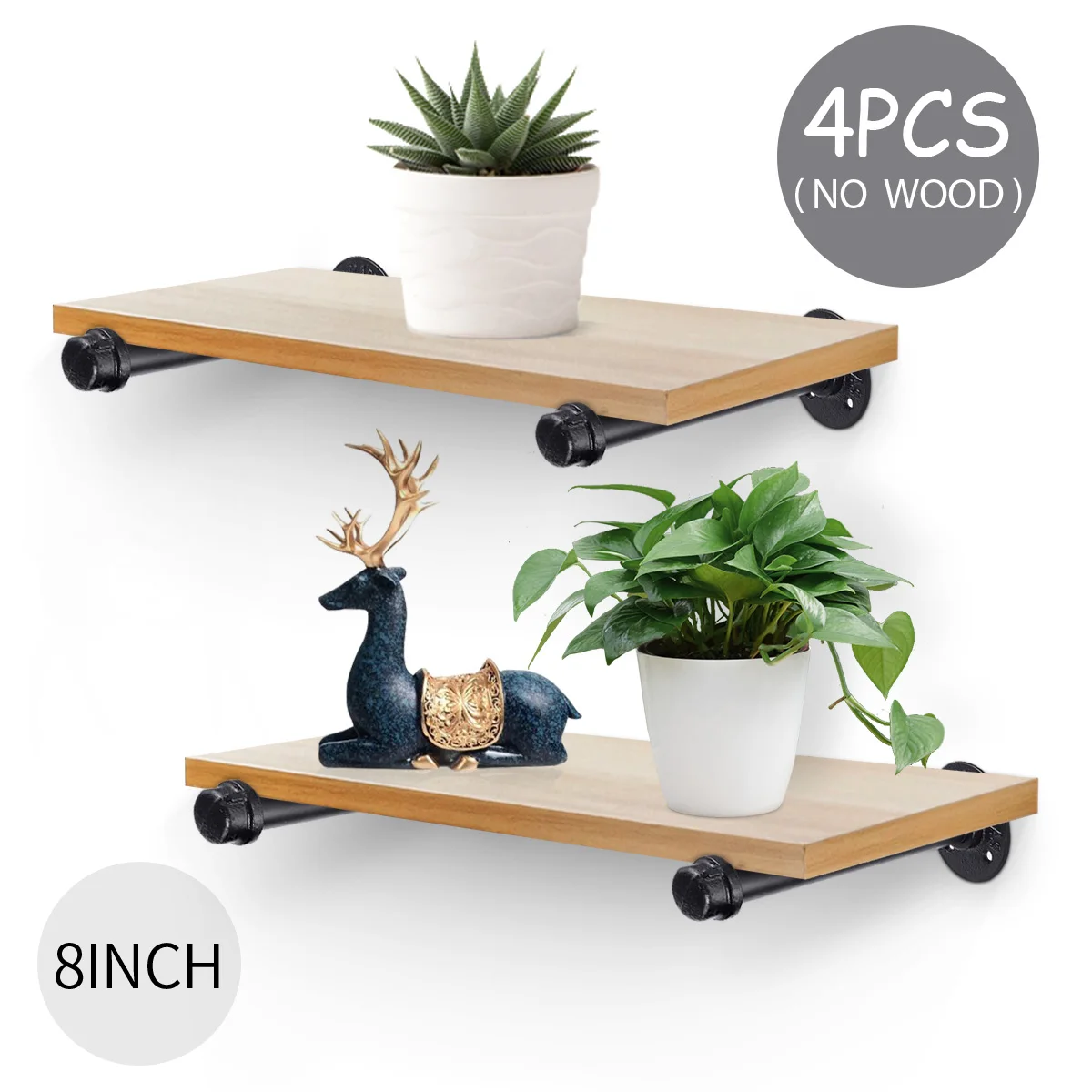 

Винтажные стеллажи для хранения, 4 шт., промышленная полка для труб с фитингами, кронштейны для домашнего декора, настенная полка для труб