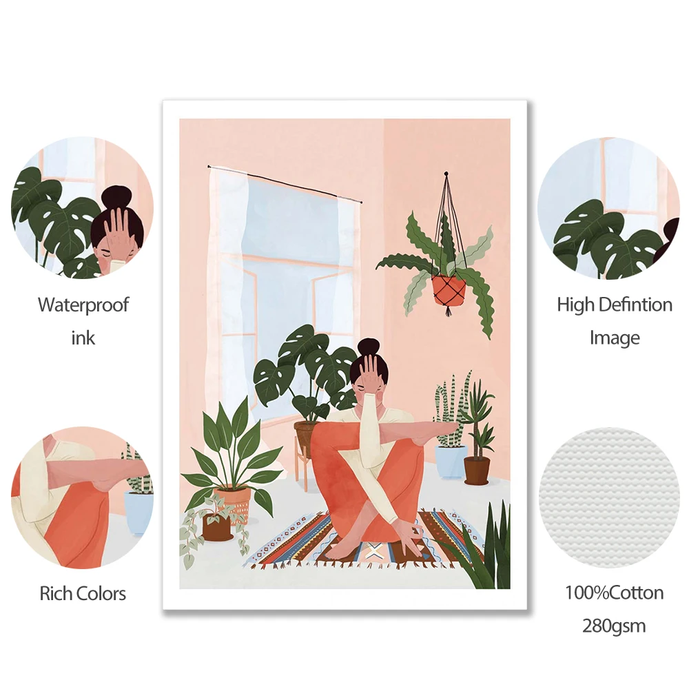 Абстрактные Художественные плакаты с изображением девушек осенняя живопись на